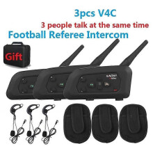 3pcs XINOWY V4 V4C Football Referee Intercom Headset 1200M Full Duplex Bluetooth Motorcycle Interphone Talk At The Same Time