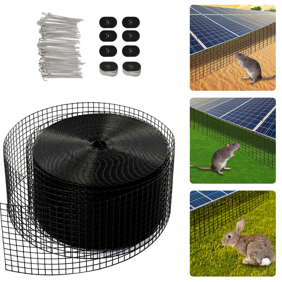 6Inx100ft Pvc Solar Panel Bird Guard Screen W/ 70 Fasteners Clips 763508672833