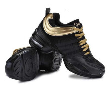 (38, gold) Adult Dance Shoes Modern Dance Mesh Soft Bottom Jazz Dance Shoes Summer Sports Fitness Shoes