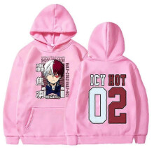 (L, pink) New Todoroki Shoto Print Hoodie Women Hoodie