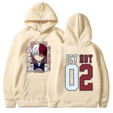 (L, khaki) New Todoroki Shoto Print Hoodie Women Hoodie