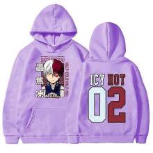 (XXL, purple) New Todoroki Shoto Print Hoodie Women Hoodie