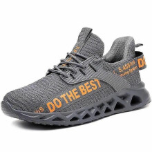 (40, grey) Steel Toe Safety Shoes for Men Women Light Protective Work Sneaker Anti-puncture Work Shoes Unisex Coustruction Safety WorkBoots