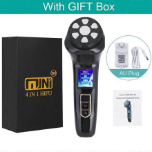 (AU Plug) NEW 4 in 1 Mini HiFu Ultrasound RF EMS MFIP Pulse Facial Lifting Skin Tightening Anti Wrinkle Massager SPA Beauty Device