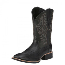(44, black) Men Western Cowboy Boots Embroidery Retro Mid-Calf Boots Autumn Winter Shoes Male Outdoor Boots Western Shoes Plus Szie 48