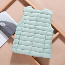 (M, light blue) Ultralight Down Vest Women Single-breasted Sleeveless Female Duck Down Waistcoat Puffer Feather Padded Warm Jacket