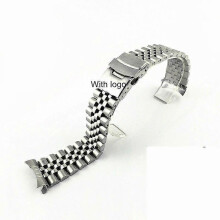 (B-Silver with logo  22mm) For Seiko Solid Stainless Steel Band Skx007 Skx009 SRPD63K1 samurai 20mm 22mm Men's Strap Srpd Jubilee Curved Bracelet