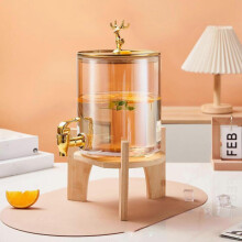 (gold) Beverage Dispenser with Spigot,Glass Drink Stand for Parties Water