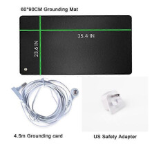 (US Plug) 90*60cm Earthing Grounding Mat Improve Sleep Electric Mat Grounding Pad for Health Grounding Bed Mat with Grounding Cord Adapter