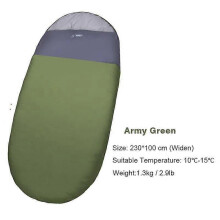 (1.3kg, green) Widen Oval Shape Sleeping Bag Camping Lightweight for Adult Hiking Travel Outdoor