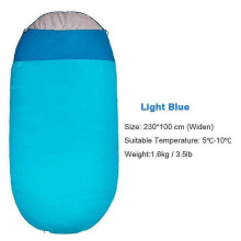(1.6kg, blue) Widen Oval Shape Sleeping Bag Camping Lightweight for Adult Hiking Travel Outdoor
