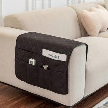 (1PC 50x90 cm, black) 1pc Solid Color Sofa Armrest Covers Removable Stretch Furniture Arm Couch Protector Storage Bag Chair Cover For Living Room Home