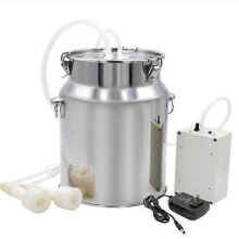 (sheep) 14L Cow Milking Machine Electric Milking Machine Stainless Steel Bucket For Farm Pasture Cows Goats Bucket Cow Goat Sheep Milker
