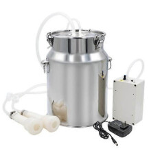 (Cattle) 14L Cow Milking Machine Electric Milking Machine Stainless Steel Bucket For Farm Pasture Cows Goats Bucket Cow Goat Sheep Milker