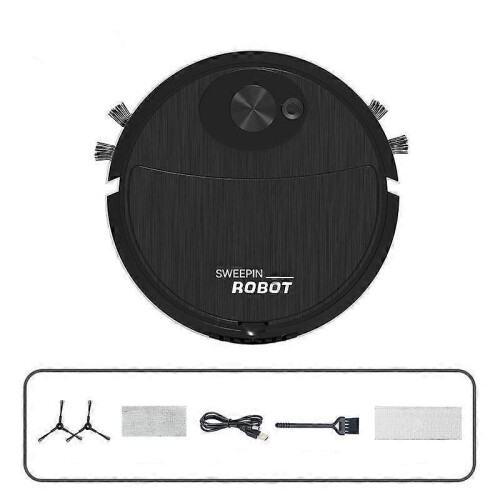 (black) Intelligent Sweeping Robot Vacuum Cleaner Strong Suction Low Noise Rechargeable Ultra-Thin Automatic Sweeping Mopping Smart Robot