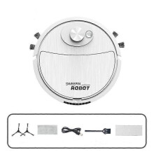 (white) Intelligent Sweeping Robot Vacuum Cleaner Strong Suction Low Noise Rechargeable Ultra-Thin Automatic Sweeping Mopping Smart Robot