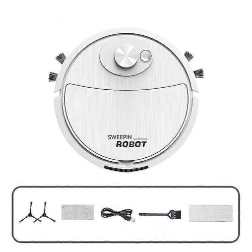 (white) Intelligent Sweeping Robot Vacuum Cleaner Strong Suction Low Noise Rechargeable Ultra-Thin Automatic Sweeping Mopping Smart Robot