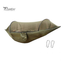 (green) Camping Hammock with Gnats Net 500Lbs Breathable Lightweight Portable Single Hammock with Tree Straps Easy Setup Indoor Outdoor Hiking Hammock