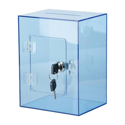 (grey) Acrylic Money Saving Box Locking Transparent Savings Jar 1