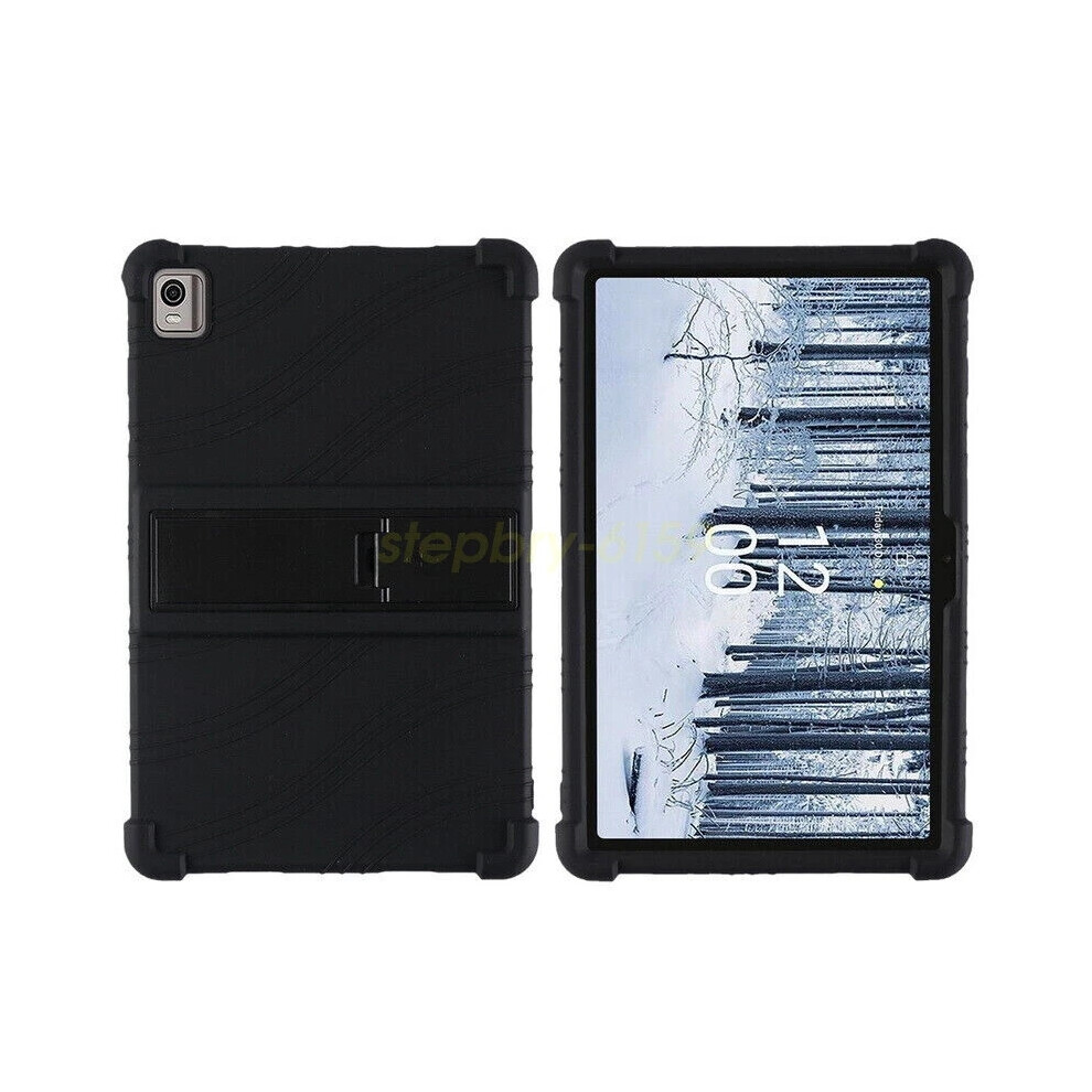 (, For Nokia T20) Kids Soft Silicone Case Tablet 10.4'' Shockproof Stand Cover For Nokia T20 T21 Black 6963793743315