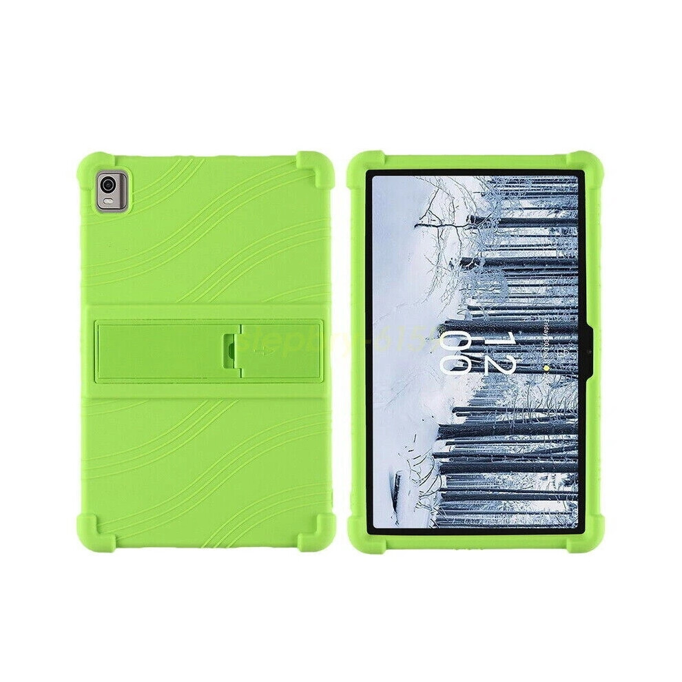 (, For Nokia T20) Kids Soft Silicone Case Tablet 10.4'' Shockproof Stand Cover For Nokia T20 T21 Green 6963793743353
