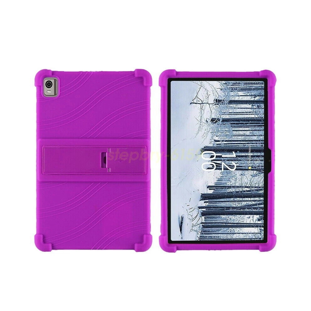(, For Nokia T20) Kids Soft Silicone Case Tablet 10.4'' Shockproof Stand Cover For Nokia T20 T21 Purple 6963793743391