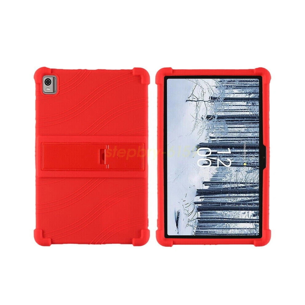 (, For Nokia T21) Kids Soft Silicone Case Tablet 10.4'' Shockproof Stand Cover For Nokia T20 T21 Red 6963793743445
