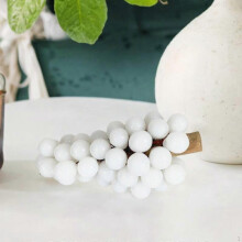 (white) Fruit Sculpture Grape Statue Artwork Birthday Gift Ornament Decorative for Indoor Living Room Table