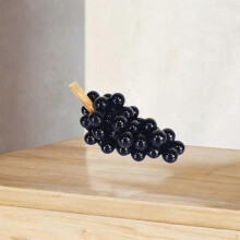 (black) Fruit Sculpture Grape Statue Artwork Birthday Gift Ornament Decorative for Indoor Living Room Table