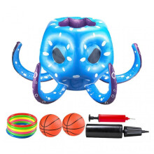 Inflatable Pool Octopus Toy - Fun Throwing Rings Game for Kids & Adults in Water Play