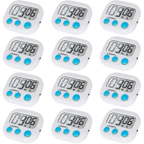 12 Pack Digital Kitchen Timer with On/off Switch, Loud Alarm cy