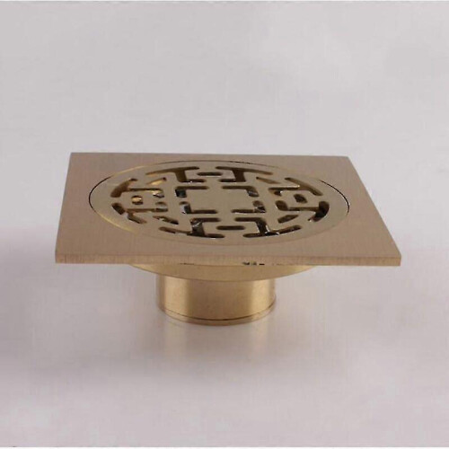 Square brass shower waste plug, 10cm 10 cm..