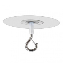 Adhesive Ceiling Hook - No Drill Hanging Hook with Safety Clasp for Plants, Heavy Duty Stick-On Hook