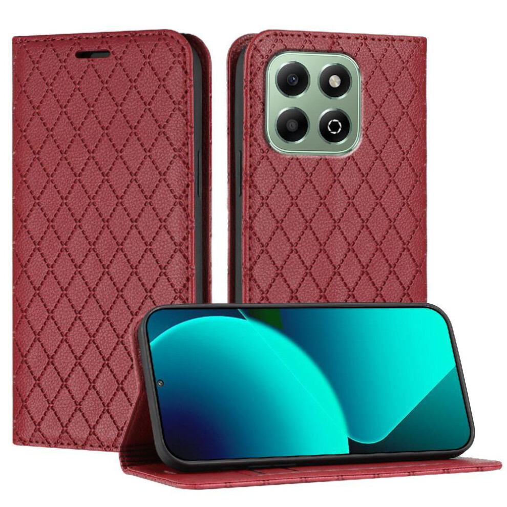 (Red) Case For Honor X6b Magnetic Shell Card Slots Holder Wallet Flip Business Red 764563610099
