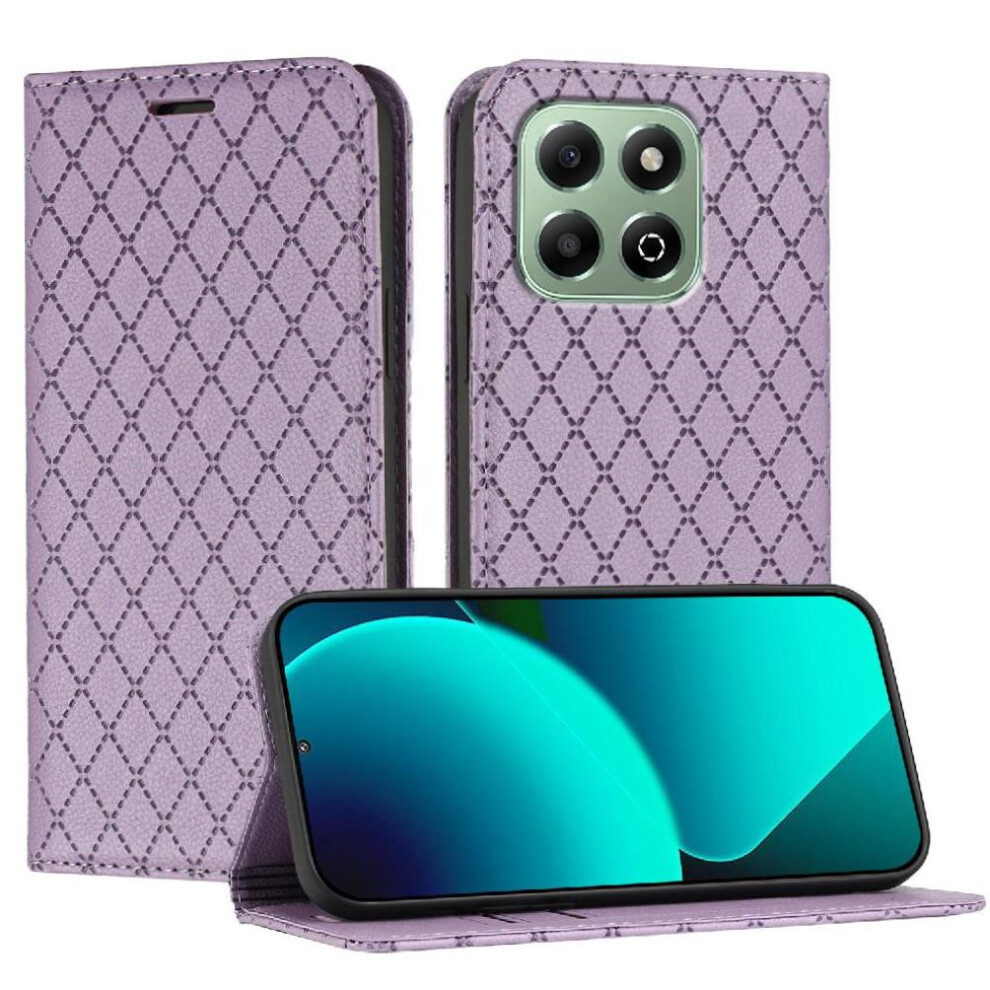 (Purple) Case For Honor X6b Magnetic Shell Card Slots Holder Wallet Flip Business Purple 764563610129