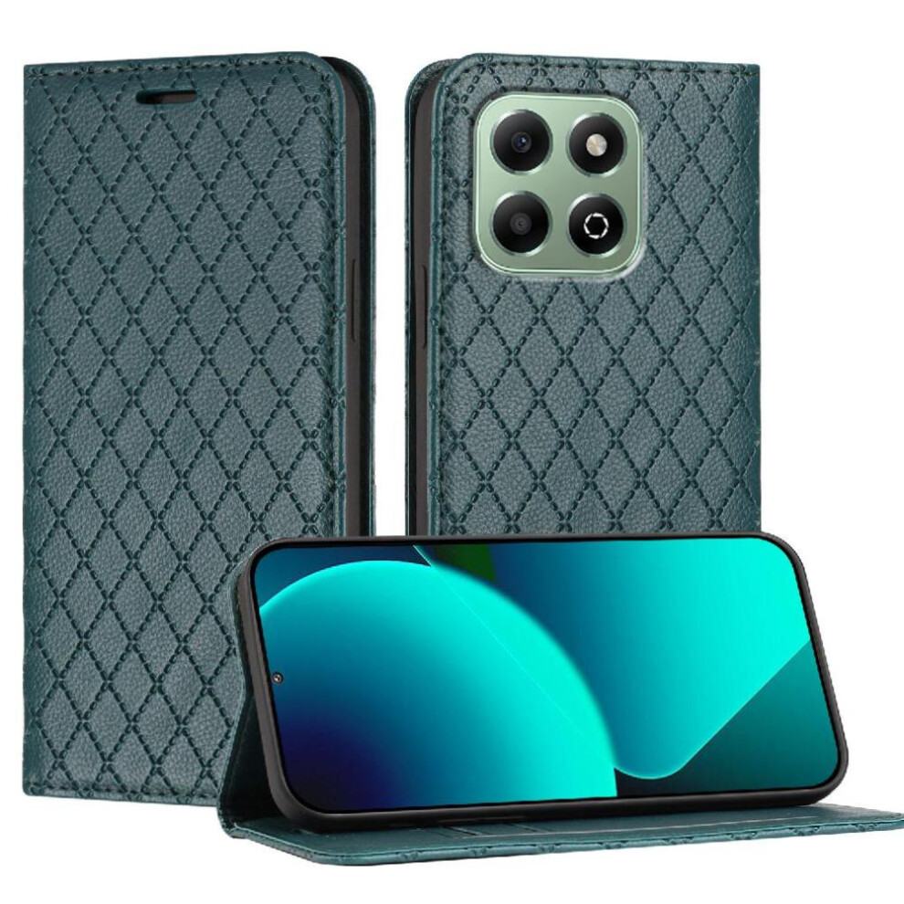 (Green) Case For Honor X6b Magnetic Shell Card Slots Holder Wallet Flip Business Green 764563610105