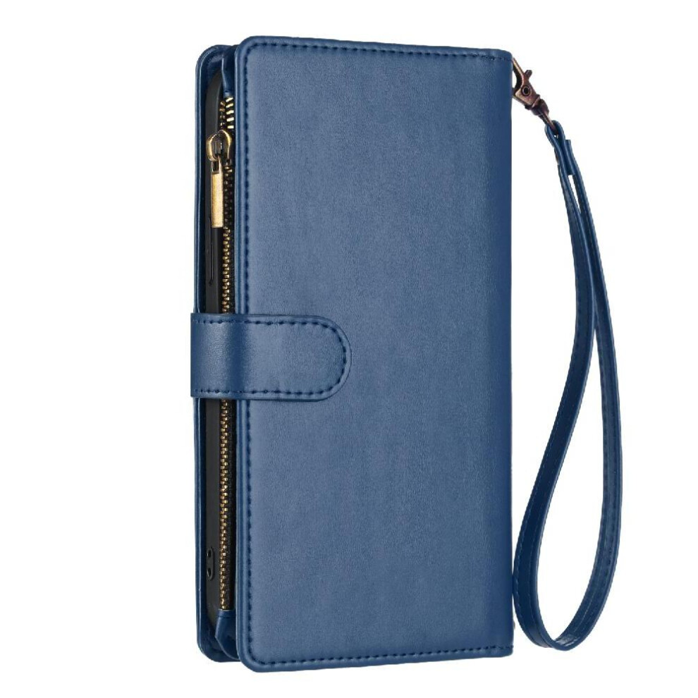 (Blue) Case For Honor X6b Pu Leather Folio Flip Handbag Cover Wallet Zipper Card Slots Blue 764563610143