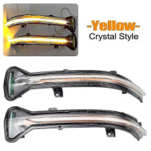(Yellow-Crystal) Dynamic LED Turn Signal Light Side Mirror Flashing Repeater for  5 Series 6 Series 7 Series 8 Series 3 Series G38 G30 G31 G11 G20 M5