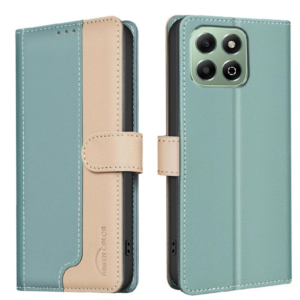 (Green) Flip Case For Honor X6b Card Slots Holder Shockproof Tpu Inner Shell Rfid Blocking Flip Folio Kickstand Green 764563610303