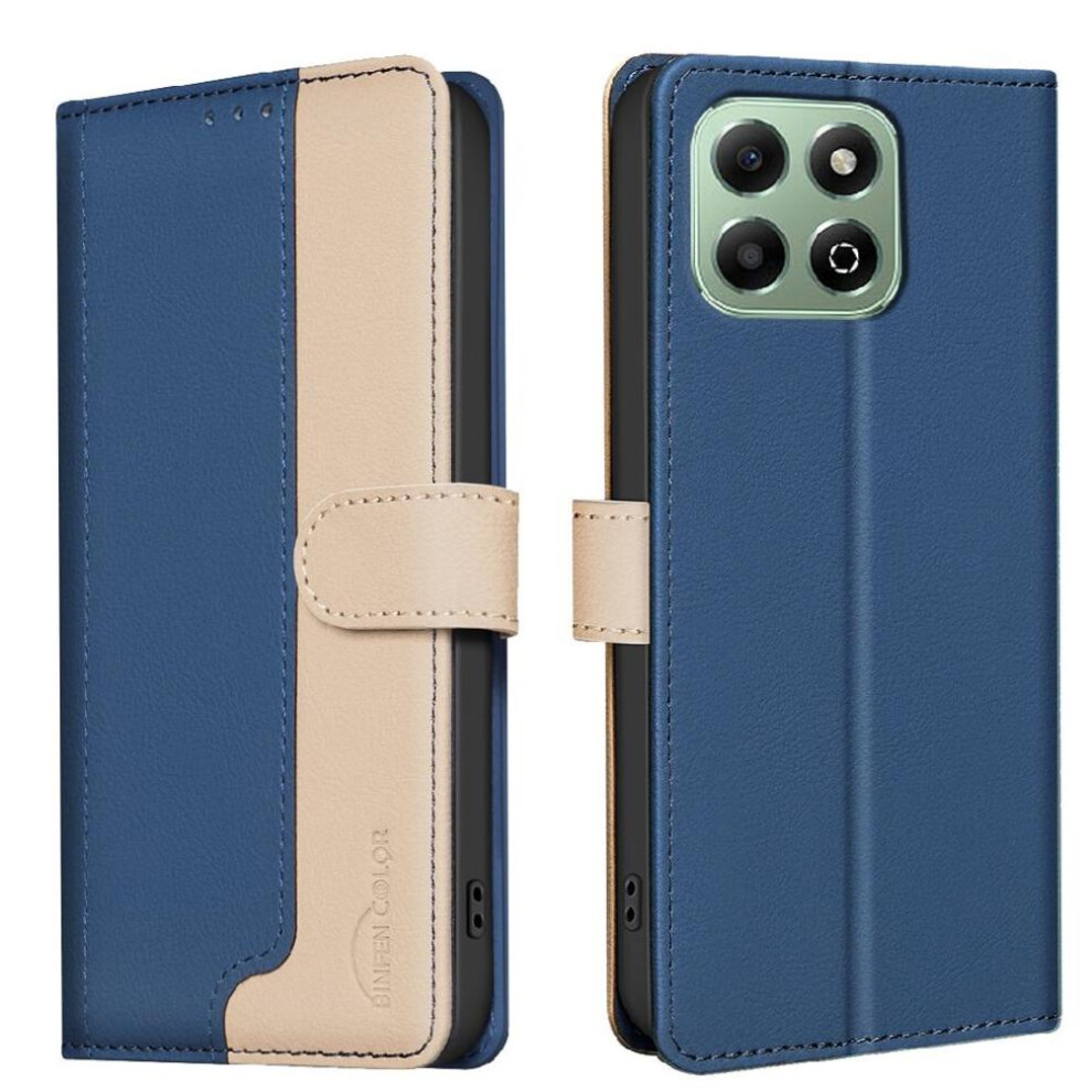 (Blue) Flip Case For Honor X6b Card Slots Holder Shockproof Tpu Inner Shell Rfid Blocking Flip Folio Kickstand Blue 764563610341