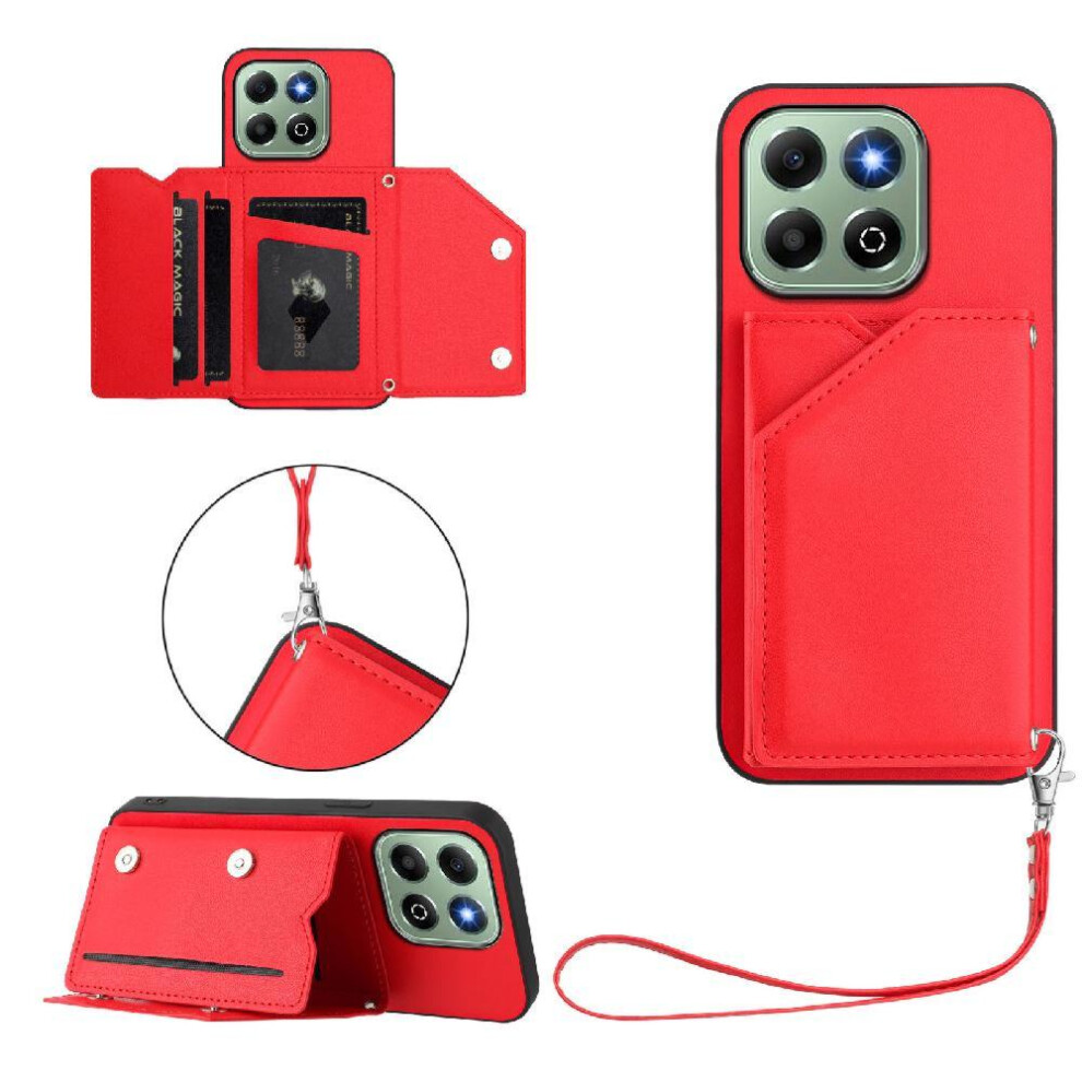 (Red) Compatible Case For Honor X6b High Quality Accurate Incision Unique Kickstand Function Red 764563610433