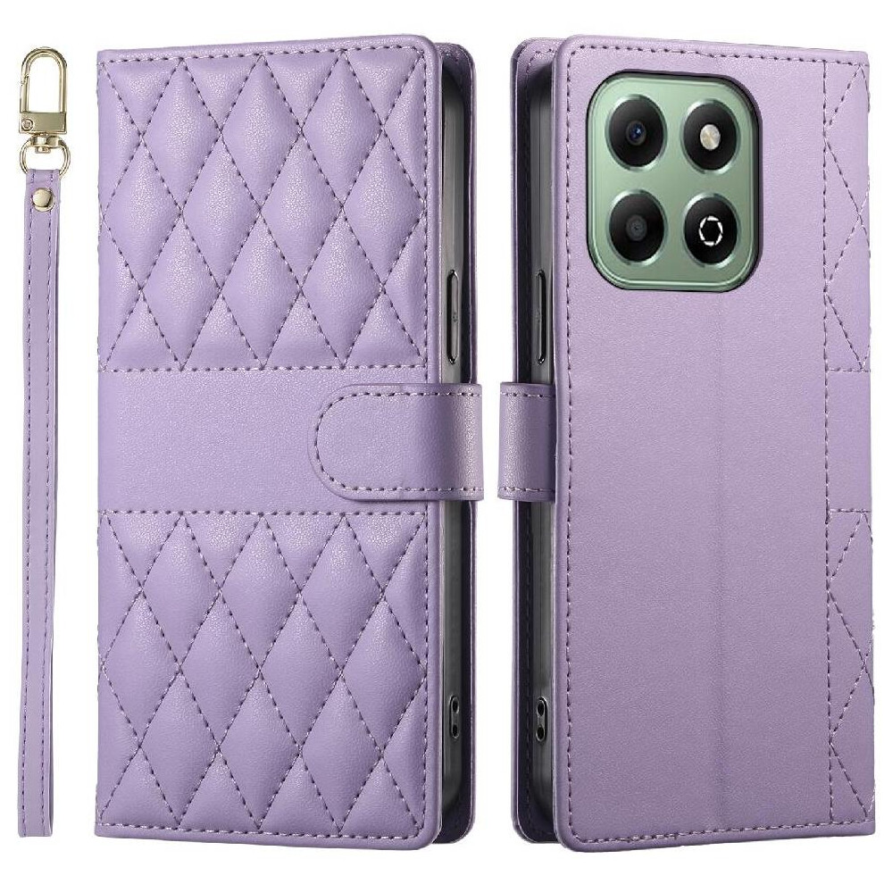 (Purple) Flip Case For Honor X6b 4G Shockproof Leather Case Wallet Elegant Dual Straps Purple 764563610532