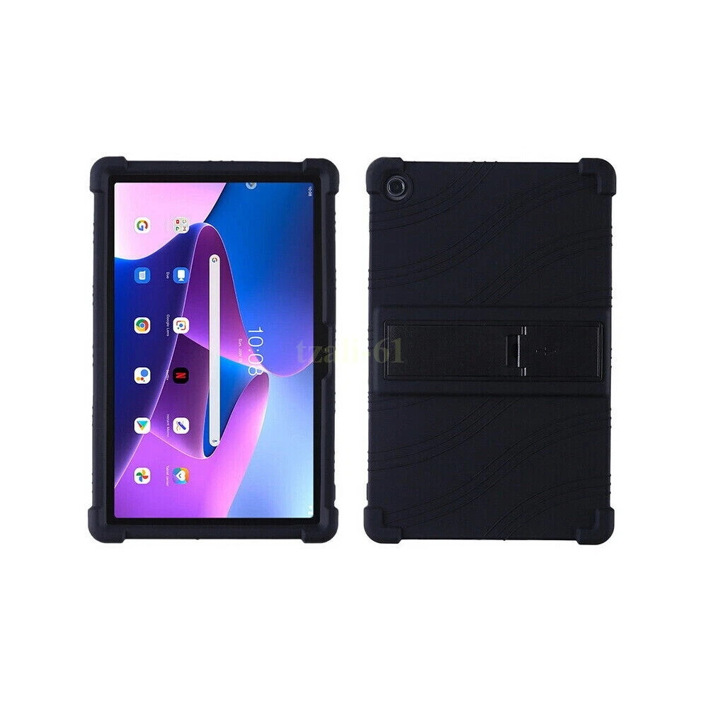 (Black, Lenovo Tab M10 3rd Gen) Silicone Stand Case For Lenovo Tab M10/M10 Plus 3rd Tablet Shockproof Cover Hot