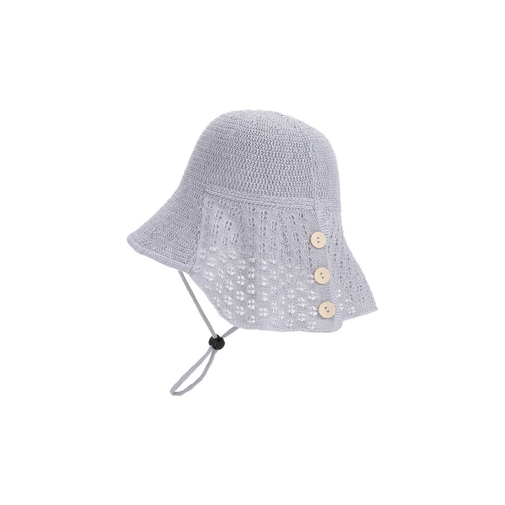 (Gray)Chapeau parasol été femme mode extérieure respirant tricot chapeau pêcheur