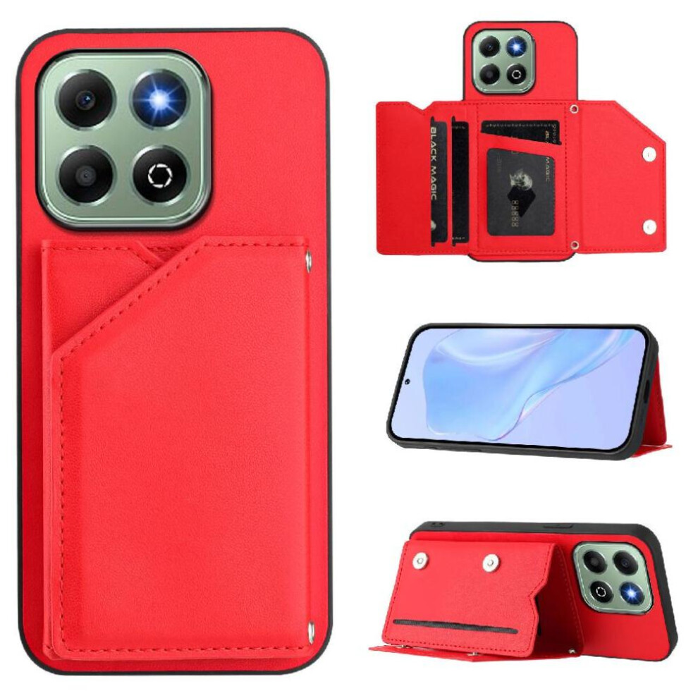 (Red) Compatible Case For Honor X6b High Quality Unique Accurate Incision Kickstand Function Red 764563610617