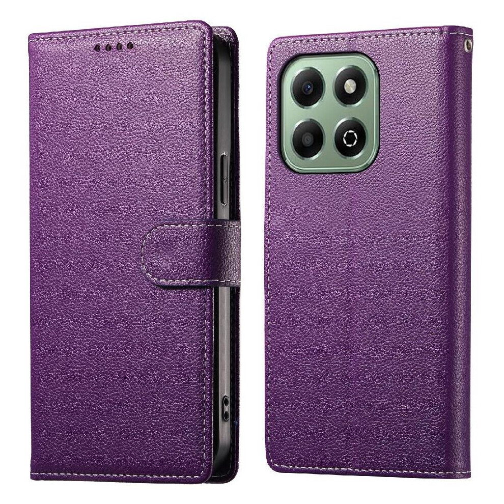(Purple) Case For Honor X6b 4G Shockproof Daily Use Card Slots Magnetic Closure Purple 764563610761