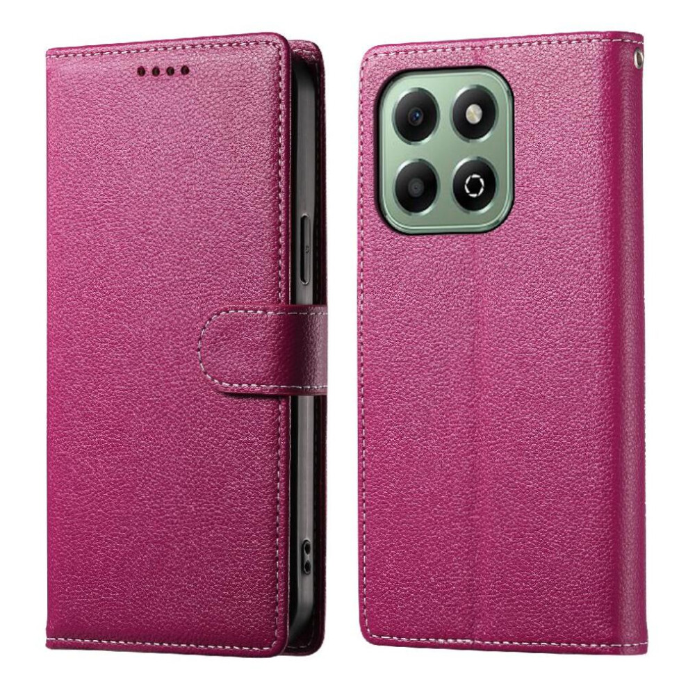 (Pink) Case For Honor X6b 4G Shockproof Daily Use Card Slots Magnetic Closure Pink 764563610792