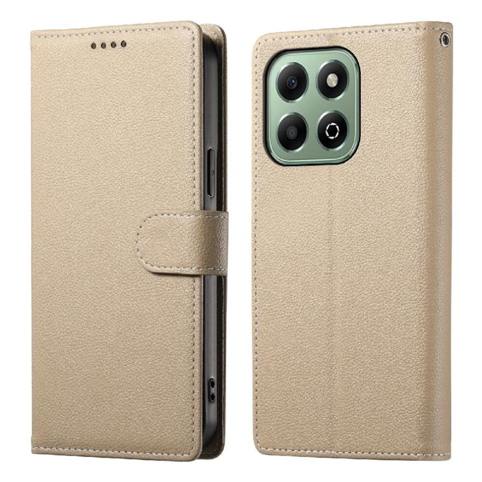 (Khaki ) Case For Honor X6b 4G Shockproof Daily Use Card Slots Magnetic Closure 764563610778