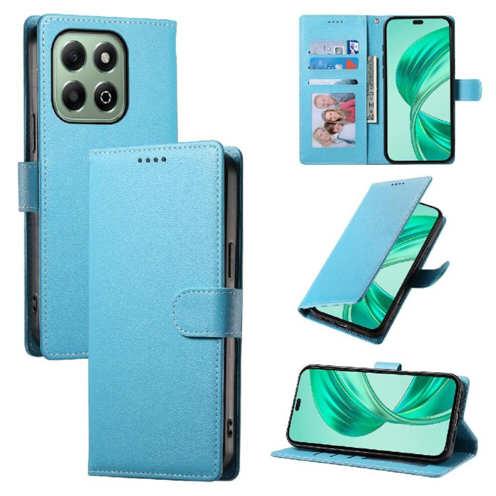 (Light ) Case For Honor X6b 4G Shockproof Daily Use Card Slots Magnetic Closure Blue 764563610822