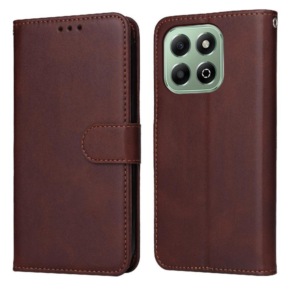 (Brown) Flip Case For Honor X6b 4G Flip Cover Card Slots Precise Cutouts Magnetic Closure Brown 764563610891